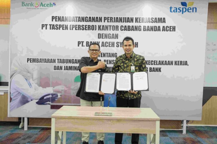 Penandatangan Perjanjian Kerjasama PT Taspen dan PT. Bank Aceh Syariah. FOTO/Dok. BAS untuk HAI. Ⓒ Hak cipta foto di atas dikembalikan sesungguhnya kepada pemilik foto