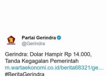 Pertamax Tembus Rp 16 Ribu Lebih, Cuitan Lama Partai Gerindra soal Kurs dan BBM kembali Viral