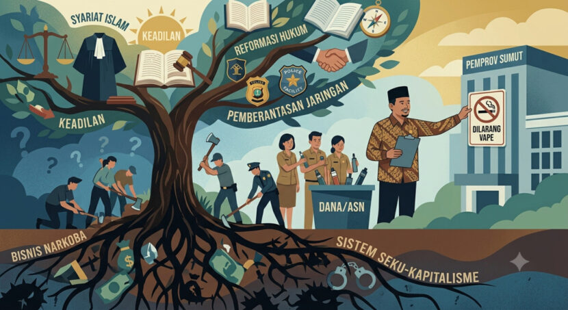 Ilustrasi Narkoba dan Vape di Kalangan ASN di Sumatera Utara. FOTO/AI untuk HAI. Ⓒ Hak cipta foto di atas dikembalikan sesungguhnya kepada pemilik foto