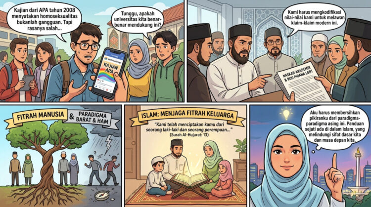Ilustrasi LGBT Bagian dari Keragaman: Cermin Cacatnya Pemikiran. FOTO/AI for HAI.