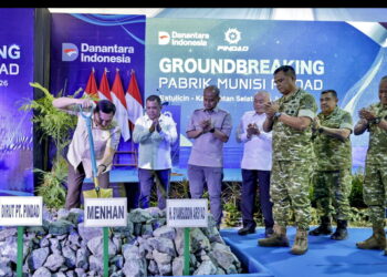 Peletakan Batu Pabrik Amunisi Batulicin, 4 Juli 2026. FOTO/Dok. Istimewa. Ⓒ Hak cipta foto di atas dikembalikan sesungguhnya kepada pemilik foto