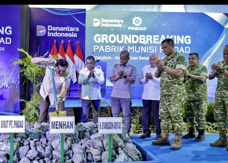 Peletakan Batu Pabrik Amunisi Batulicin, 4 Juli 2026. FOTO/Dok. Istimewa. Ⓒ Hak cipta foto di atas dikembalikan sesungguhnya kepada pemilik foto