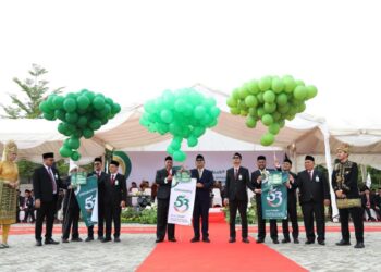 Upacara peringatan HUT ke-53 Bank Aceh yang berlangsung di Lapangan Expo UMKM Bank Aceh, Banda Aceh, Kamis (6/8/2026). FOTO/Dok. BAS untuk HAI. Ⓒ Hak cipta foto di atas dikembalikan sesungguhnya kepada pemilik foto