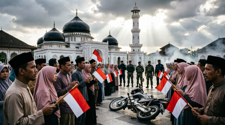 Ilustrasi Peringatan Hari Damai Aceh (HDA) pada 15 Agustus 2026 silam menyisakan catatan kelam bagi wajah demokrasi dan keamanan di Serambi Mekkah. FOTO/AI untuk HAI. Ⓒ Hak cipta foto di atas dikembalikan sesungguhnya kepada pemilik foto
