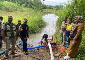 Pompanisasi Selamatkan Sawah Petani Kuta Cot Glie dari Ancaman Kekeringan