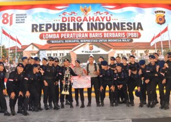 Sambut HUT ke-81 Kemerdekaan RI, Polda Aceh Gelar Lomba PBB, Satbrimob Raih Juara I