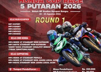 Kejurprov IMI Aceh Honda Cup Race 2026 Putaran I Digelar Akhir Pekan Ini