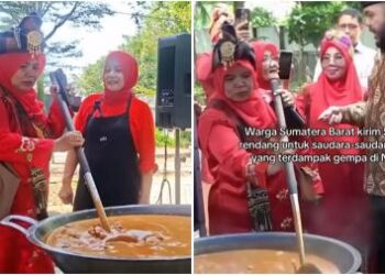 Viral Bundo-Bundo Minang Masak 5 Ton Rendang untuk Korban Gempa NTT, Netizen Salut!