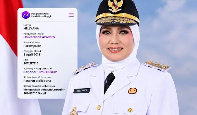 Wagub Babel Hellyana Diberhentikan Prabowo Buntut Kasus Ijazah Palsu