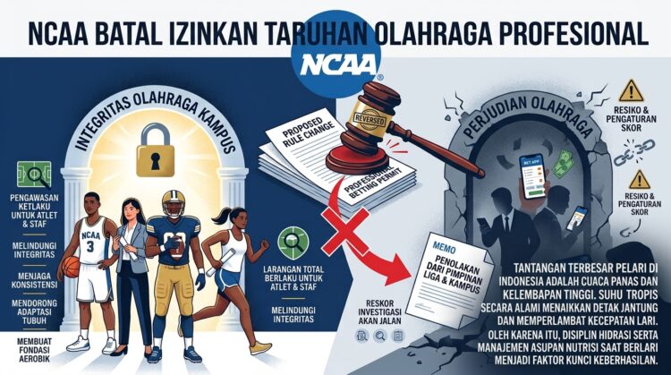 Ilustrasi NCAA Batalkan Izin taruhan Olahraga Profesional. FOTO/AI for HAI. Ⓒ Hak cipta foto di atas dikembalikan sesungguhnya kepada pemilik foto
