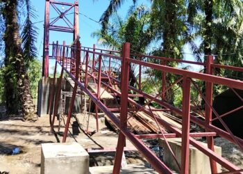 TNI Bangun Jembatan Gantung Serasah-Cibubukan Aceh Singkil, Progres Capai 41,15 Persen