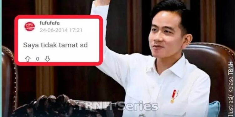 Akun fufufafa diduga milik gibran menyebutkan bahwa dirinya tidak tamat sd. FOTO/Net.