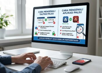 cara mengenali tautan dan aplikasi kripto palsu sebelum membuat akun. FOTO/by AI.