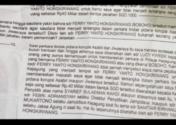 BAP Tan Kian, Jaksa Agung Diduga Menerima Uang Kasus Korupsi ASABRI dan Jiwasraya