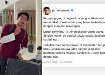 Jerhemy Owen Ungkap Kondisi Memprihatinkan Warga Kalimantan, Kabut Asap, Kekeringan hingga Picu Muntaber