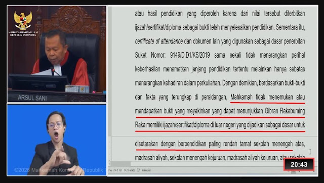 MK Tak Temukan Bukti Ijazah Gibran, Tapi Tidak Bisa Mendiskualifikasinya dari Kursi Wapres