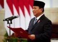 Presiden Indonesia Prabowo Subianto saat pelantikan di Istana Presiden, 21 Oktober 2024. FOTO/REUTERS/Willy Kurniawan.