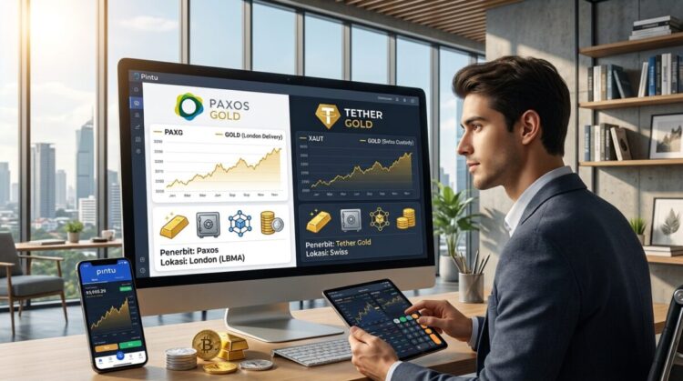 Ilustrasi PAXG vs XAUT: Perbandingan tokenized gold untuk Investor 2026. FOTO/AI for HAI.