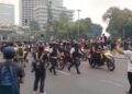 Demo 28 Oktober Ricuh Dekat Halte Tosari, Polisi Bermotor dan Bertameng Dikerahkan