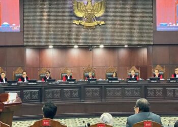 Proses persidang di Mahkamah konstitusi terkait PHPU. FOTO/MK.