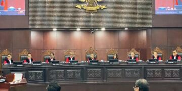 Proses persidang di Mahkamah konstitusi terkait PHPU. FOTO/MK.