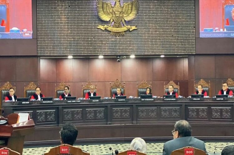 Proses persidang di Mahkamah konstitusi terkait PHPU. FOTO/MK.