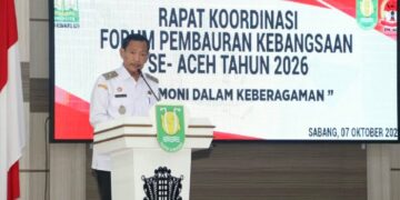 Wakil Wali Kota Sabang Suradji Junus menekankan pentingnya memperkuat komunikasi dan koordinasi antardaerah dalam menjaga persatuan di tengah keberagaman masyarakat Aceh. FOTO/Dok. Pemkot Sabang.