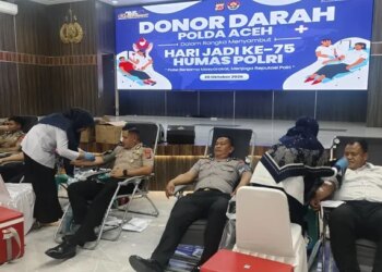 HUT Ke-75 Humas Polri, Bidhumas Polda Aceh Gelar Donor Darah