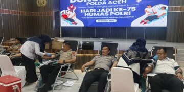 HUT Ke-75 Humas Polri, Bidhumas Polda Aceh Gelar Donor Darah