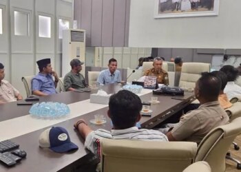 Stafsus Gubernur Aceh Nektu Bahas Progres Pemulihan Lahan Pertanian dengan Plt Kadistanbun