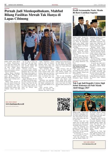 Halaman 12 Harian Aceh Indonesia edisi Kamis, 1 Oktober 2026