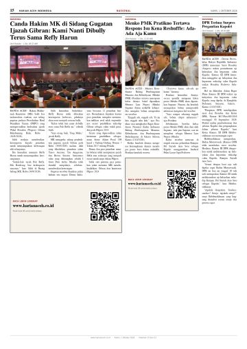 Halaman 15 Harian Aceh Indonesia edisi Kamis, 1 Oktober 2026