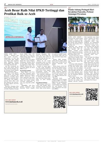 Halaman 17 Harian Aceh Indonesia edisi Kamis, 1 Oktober 2026
