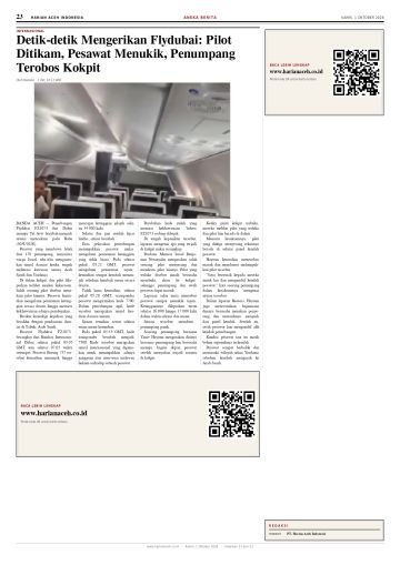 Halaman 23 Harian Aceh Indonesia edisi Kamis, 1 Oktober 2026