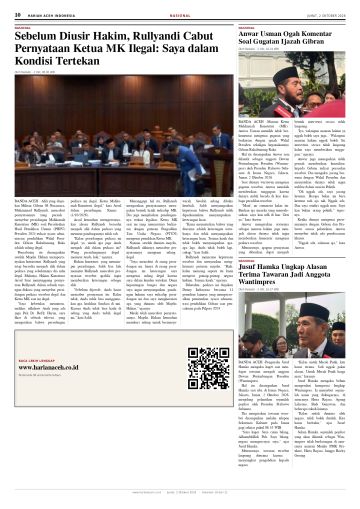 Halaman 10 Harian Aceh Indonesia edisi Jumat, 2 Oktober 2026