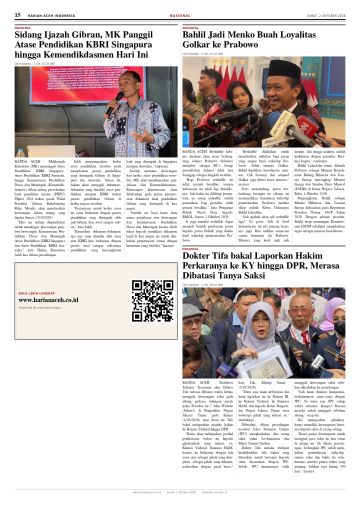 Halaman 15 Harian Aceh Indonesia edisi Jumat, 2 Oktober 2026