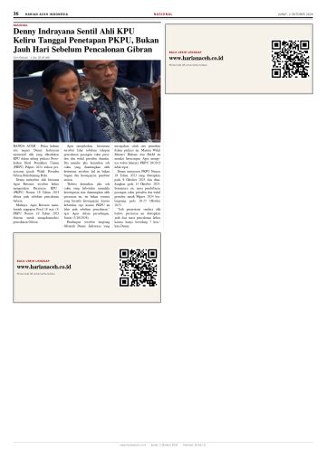 Halaman 16 Harian Aceh Indonesia edisi Jumat, 2 Oktober 2026