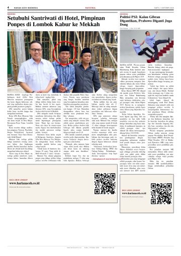 Halaman 4 Harian Aceh Indonesia edisi Sabtu, 3 Oktober 2026