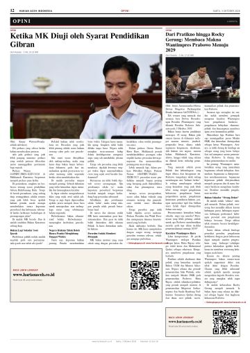 Halaman 12 Harian Aceh Indonesia edisi Sabtu, 3 Oktober 2026