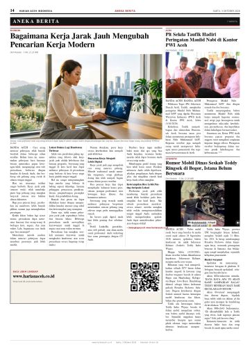 Halaman 14 Harian Aceh Indonesia edisi Sabtu, 3 Oktober 2026
