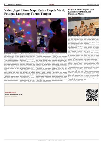 Halaman 8 Harian Aceh Indonesia edisi Minggu, 4 Oktober 2026