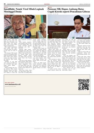 Halaman 10 Harian Aceh Indonesia edisi Minggu, 4 Oktober 2026