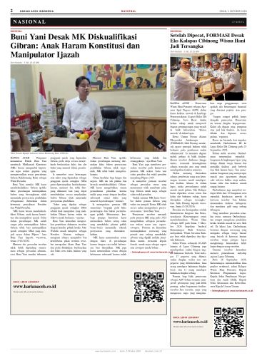 Halaman 2 Harian Aceh Indonesia edisi Senin, 5 Oktober 2026