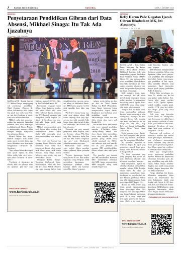 Halaman 3 Harian Aceh Indonesia edisi Senin, 5 Oktober 2026