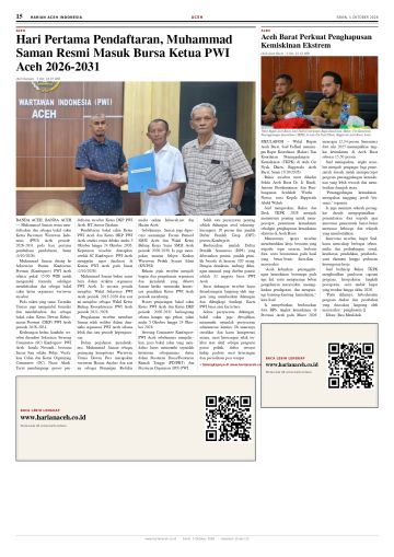 Halaman 15 Harian Aceh Indonesia edisi Senin, 5 Oktober 2026