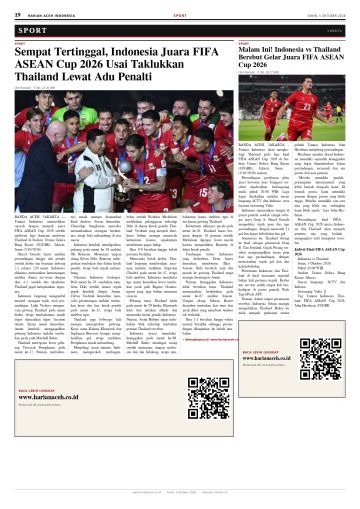 Halaman 19 Harian Aceh Indonesia edisi Senin, 5 Oktober 2026