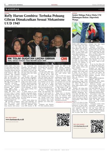 Halaman 2 Harian Aceh Indonesia edisi Selasa, 6 Oktober 2026