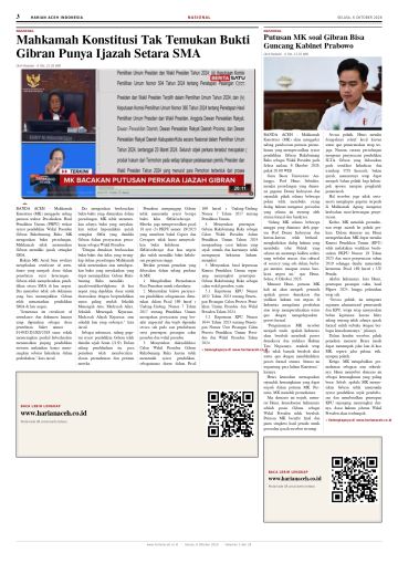Halaman 3 Harian Aceh Indonesia edisi Selasa, 6 Oktober 2026
