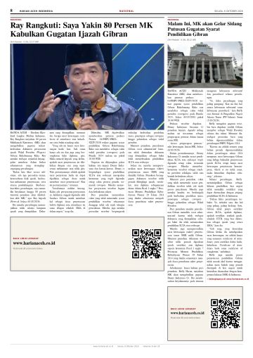 Halaman 8 Harian Aceh Indonesia edisi Selasa, 6 Oktober 2026