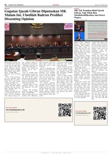 Halaman 10 Harian Aceh Indonesia edisi Selasa, 6 Oktober 2026